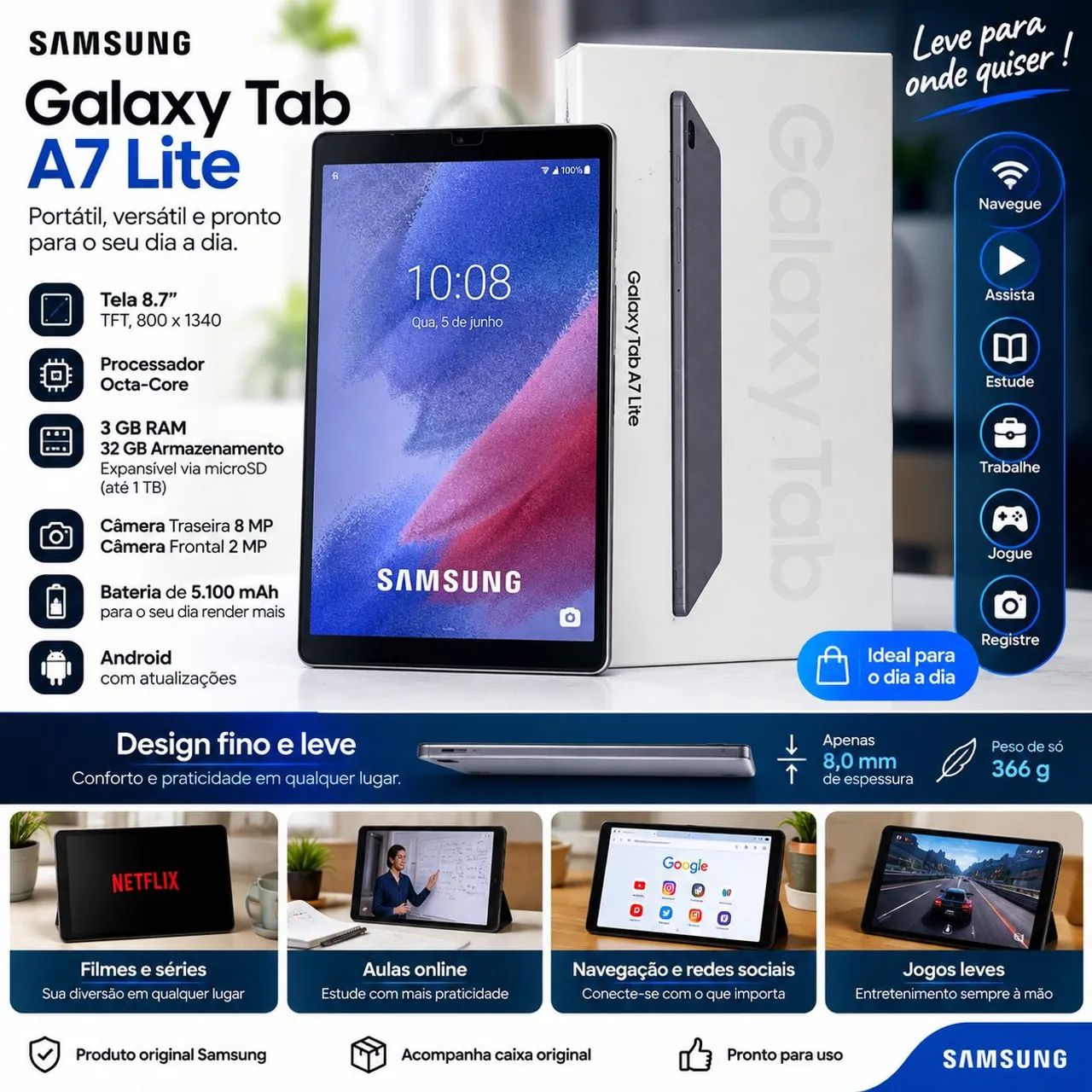 SAMSUNG GALAXY TAB A7 LITE - Top e com NF
