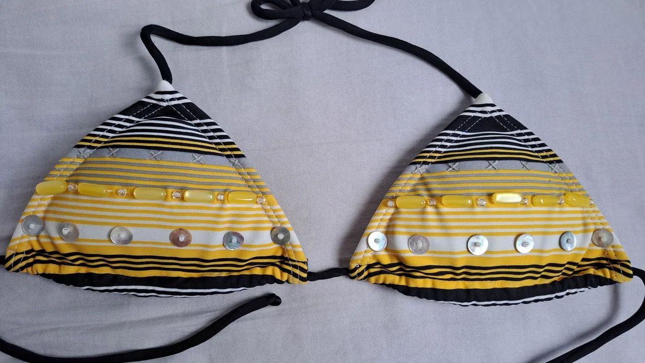 Biquíni com bojo cortininha P/M - Foto 2
