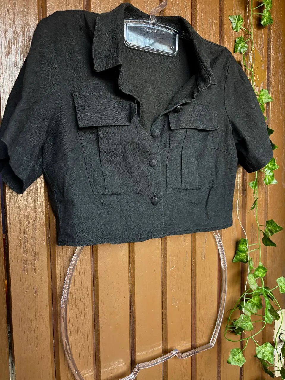 Cropped Preto Aquamar com Bolso - Foto 3