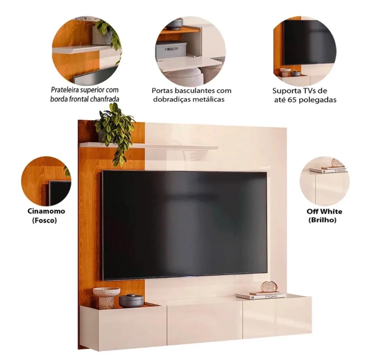 Painel  para Tv Até 65 Polegadas Vera p6 - Foto 2