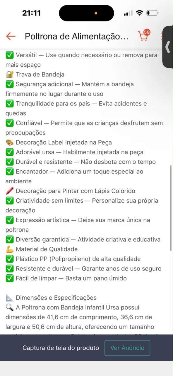 Poltrona de alimentação  - Foto 3