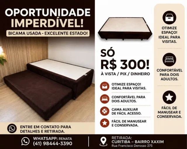 Cama/Bicama solteiro usada