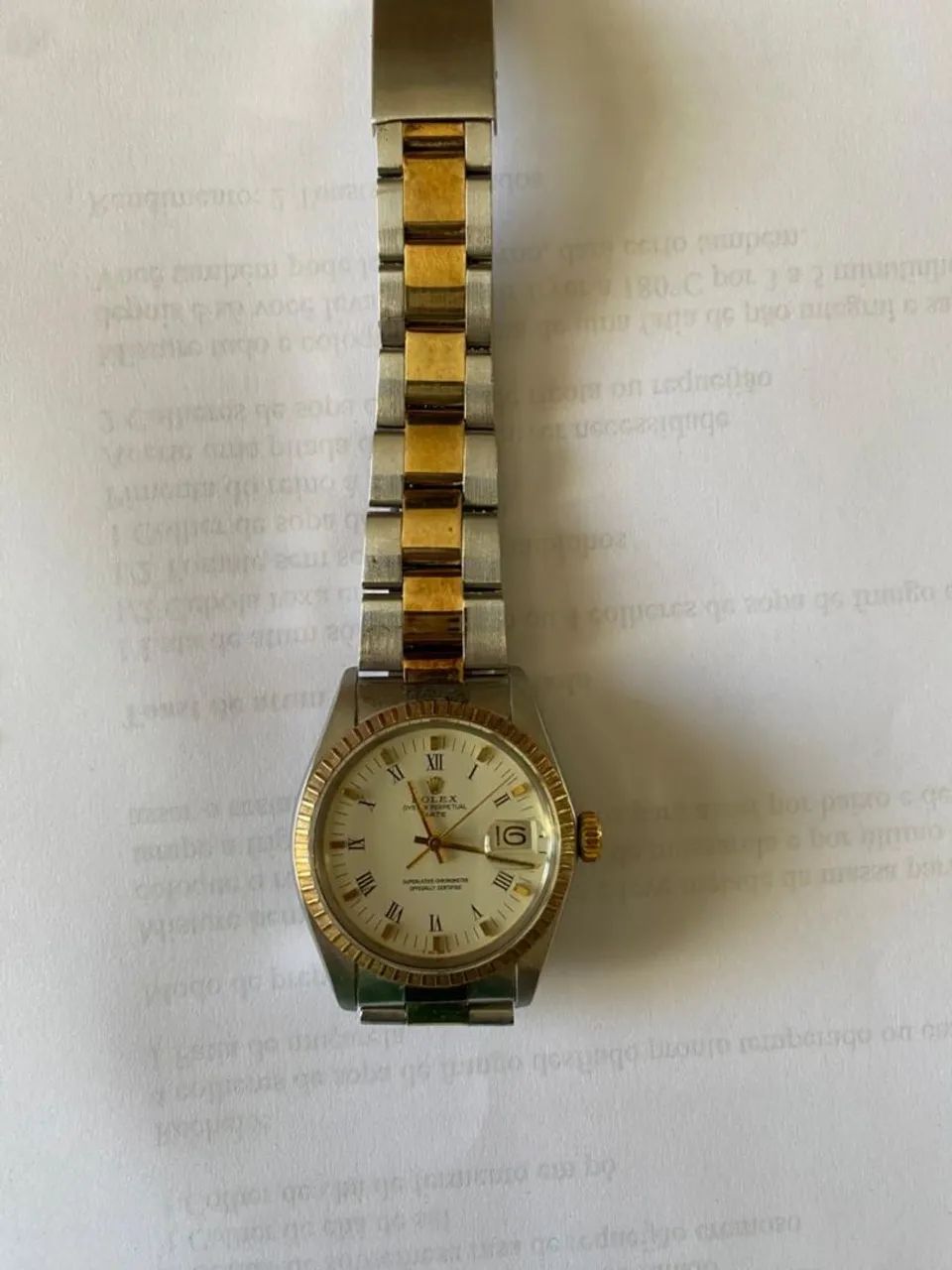 Relógio Rolex Oyster Perpetual Data - Ouro - Foto 3