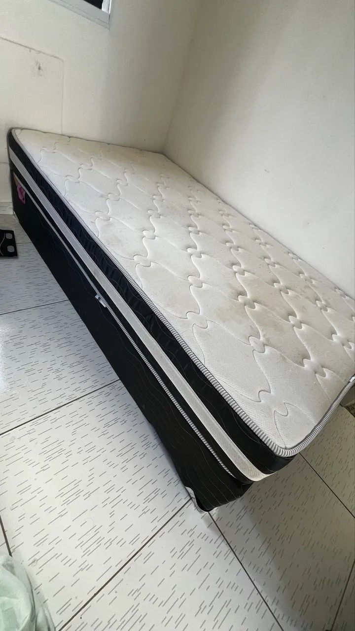 Cama solteirão colchão + base  - Foto 2