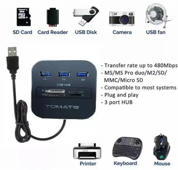 Hub Usb leitor KUP HB-T58 480Mbps - Foto 3