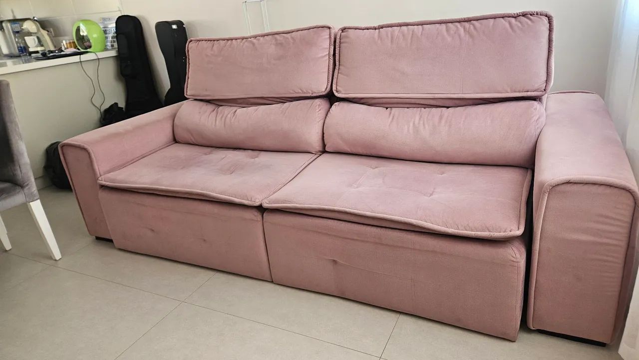 Sofá Retratil e Reclinavel 2,50 Silvia Designer / Muito confortável  - Foto 2