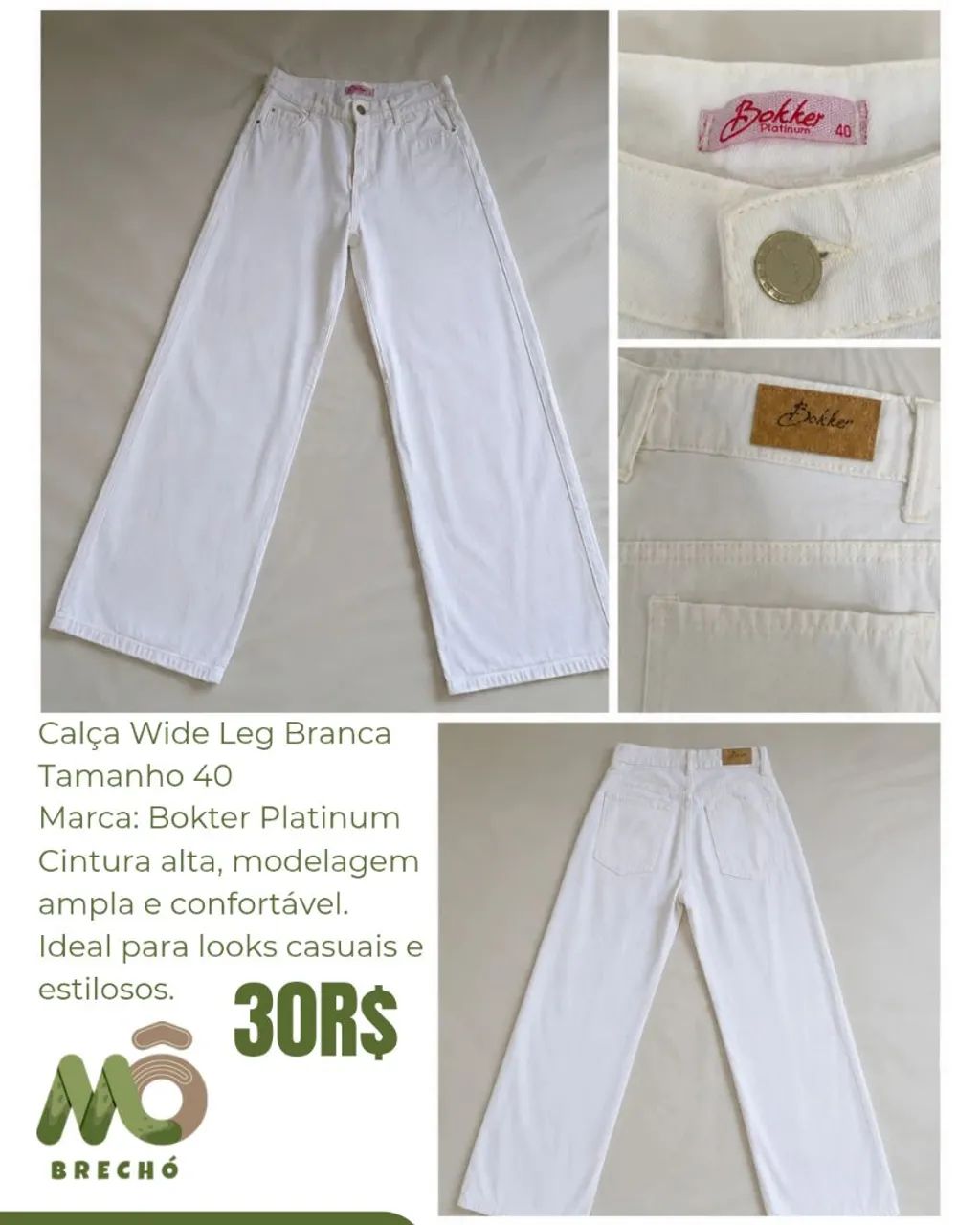 Calça wide leg branca