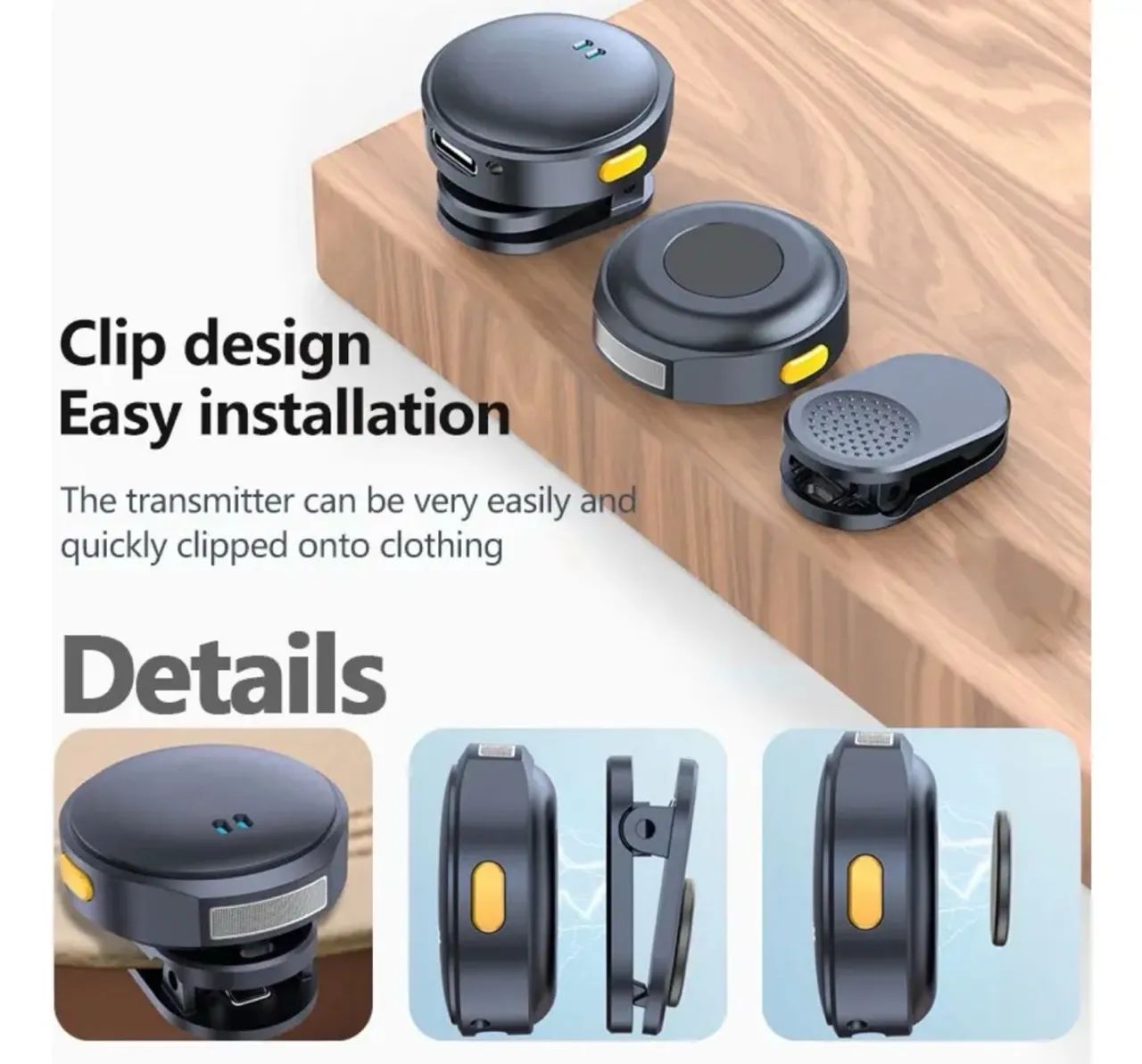 Microfone de Lapela Sem Fio 2.4G USB-C para Celular - Foto 4