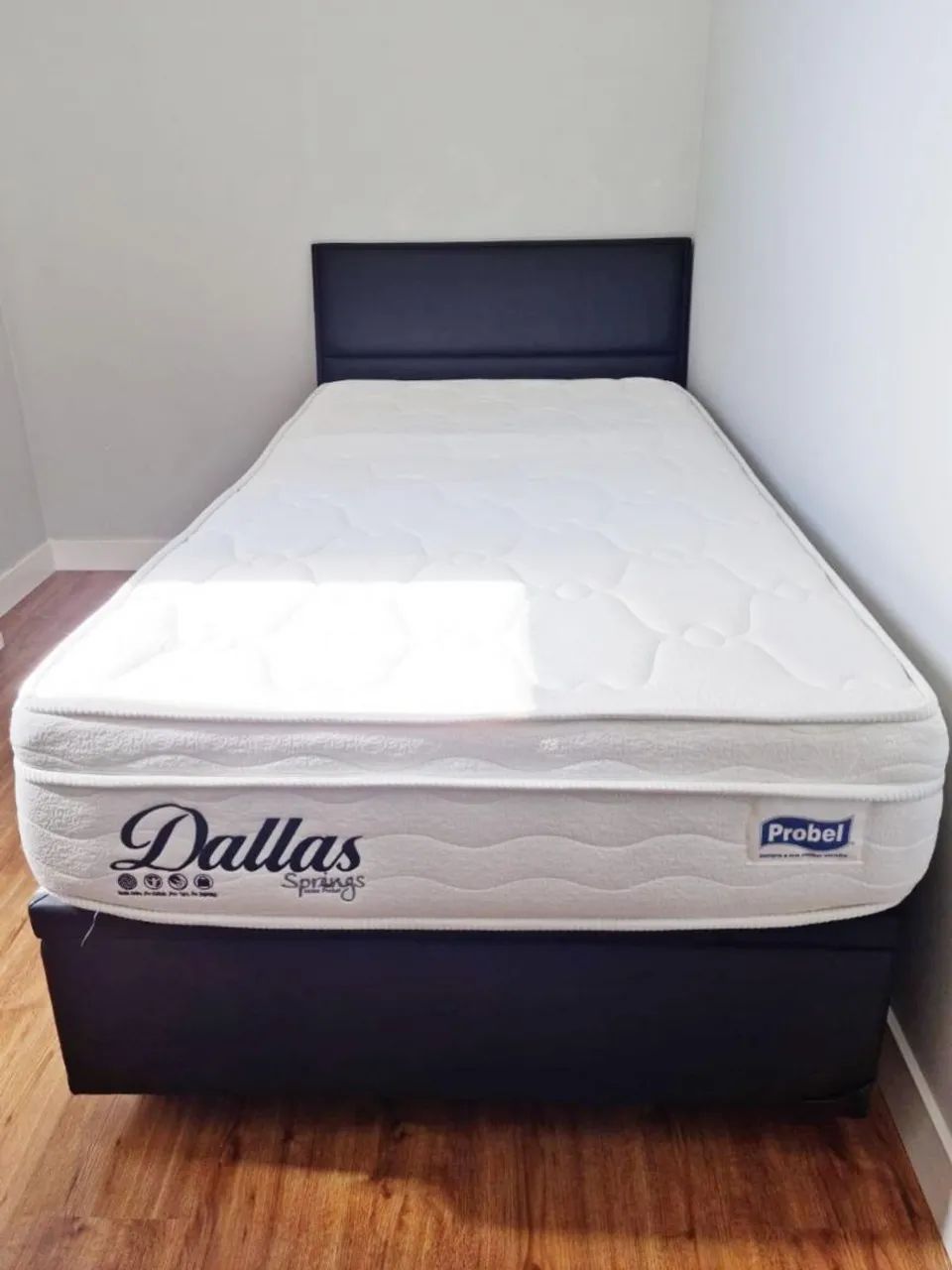 Cama de Solteiro Baú Medida Especial, com Cabeceira e Colchão 