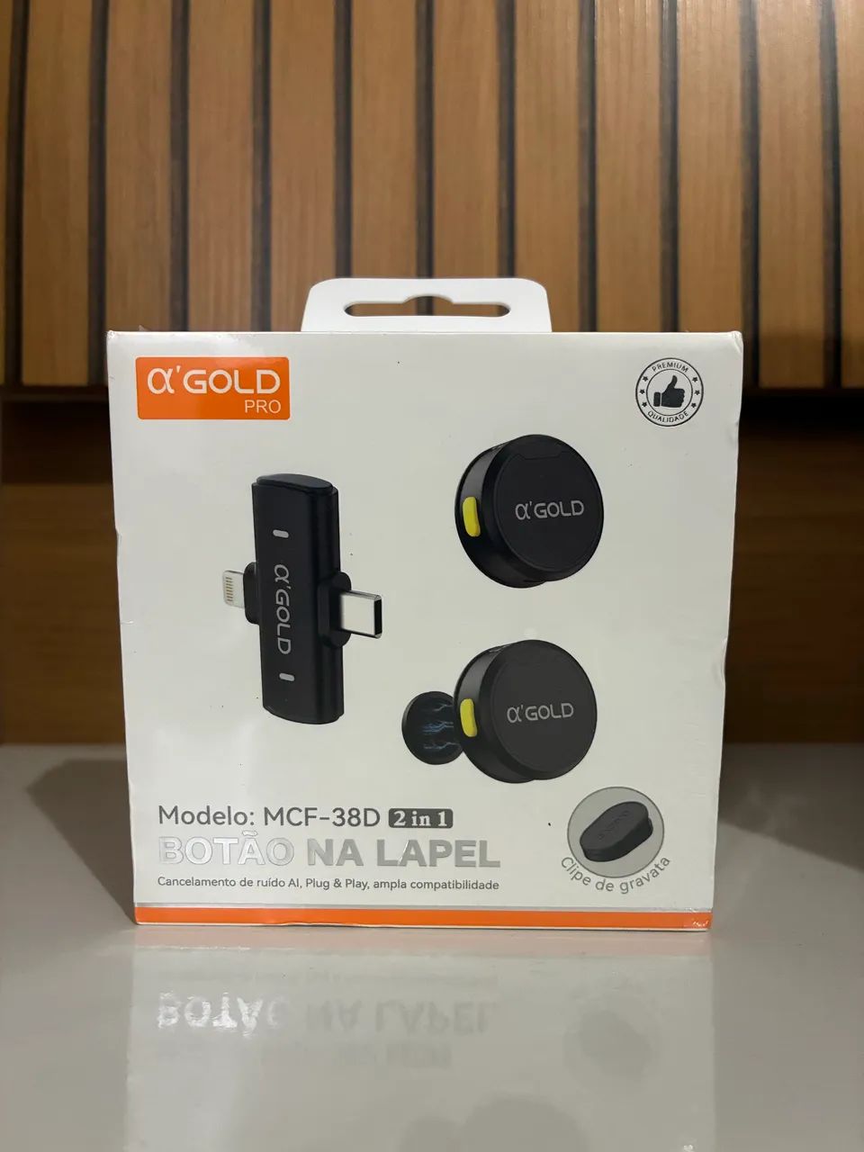 Microfone De Lapela Sem Fio Duplo iPhone Tipo C Cancelamento Ruido Produto Novo