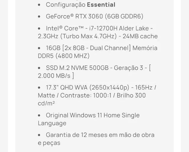 (Usado/Com Defeito) Avell Storm Two + SSD de 1TB - Foto 4
