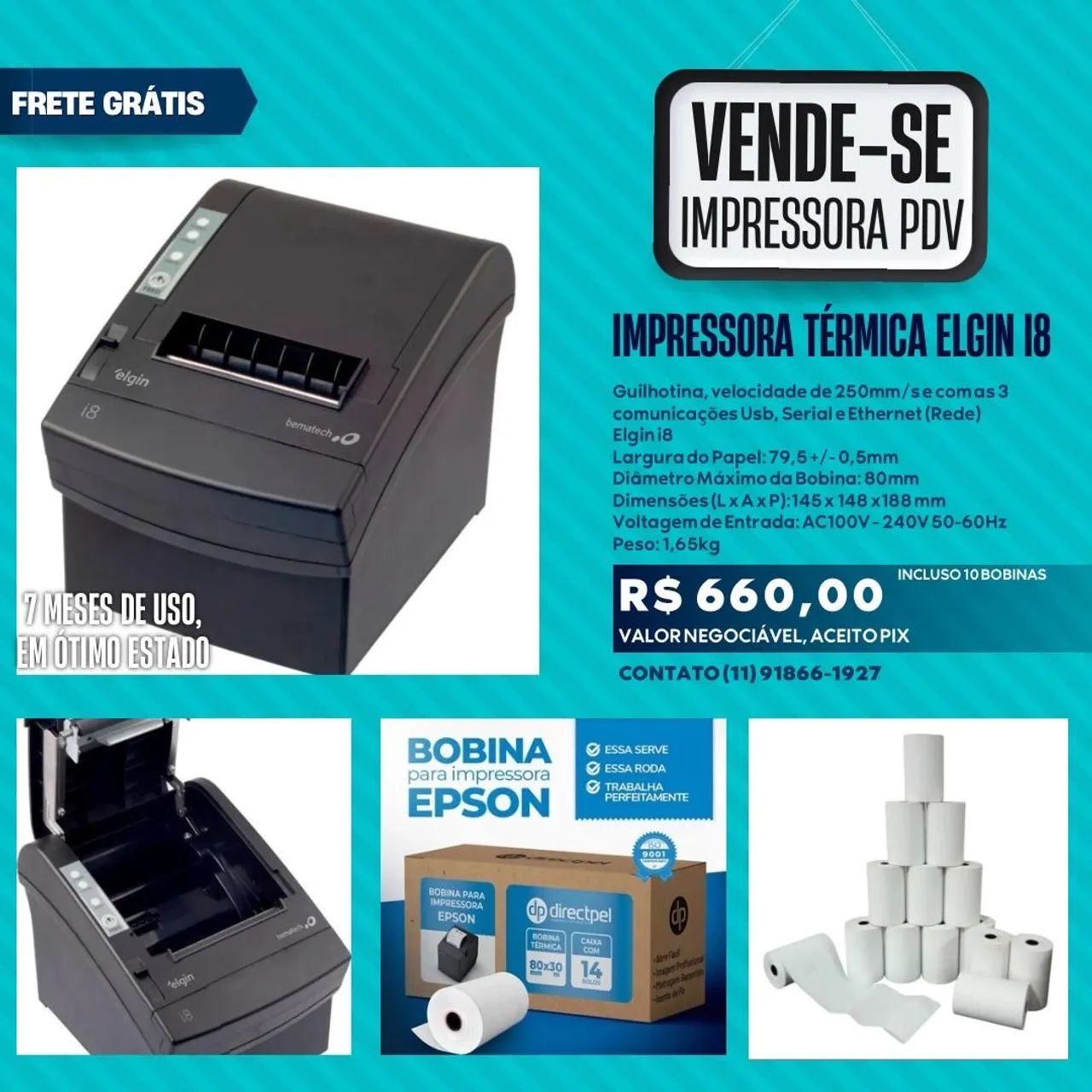 Impressora térmica elgin 
