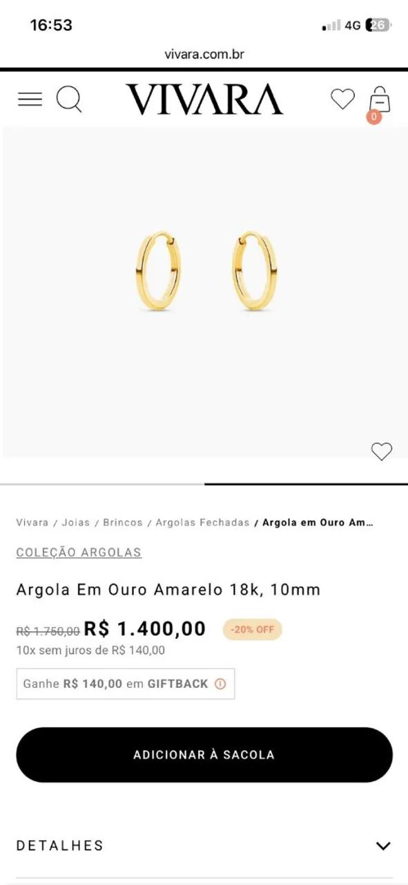 Brincos argolas de ouro 18k - Foto 2