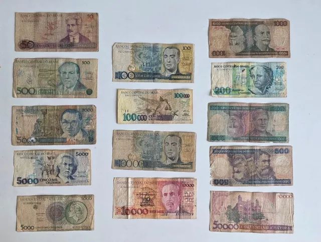 Coleção 14 cédulas antigas do Brasil - diversas épocas