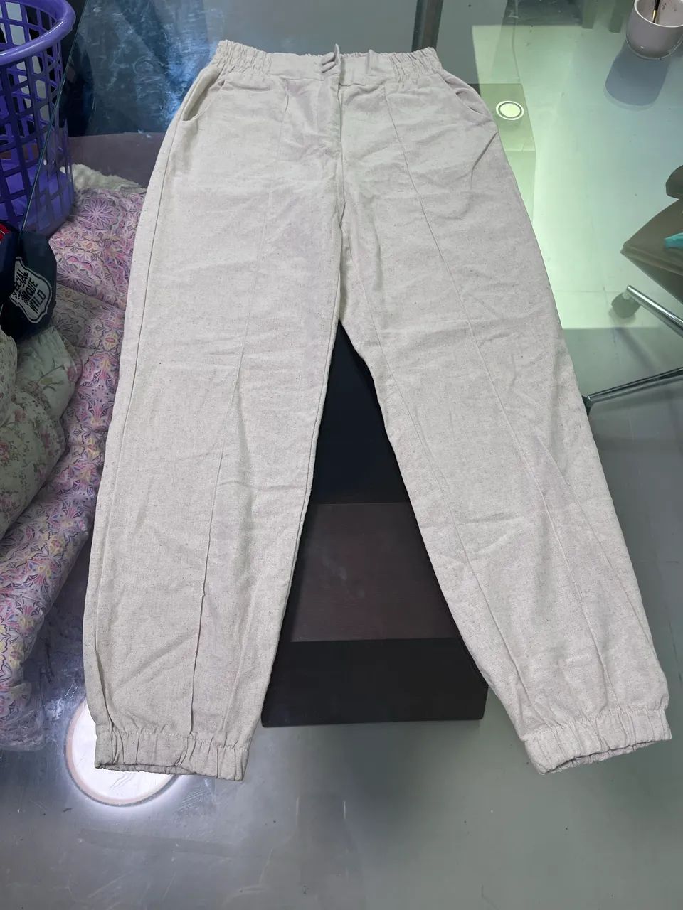 Calça jogger de linho