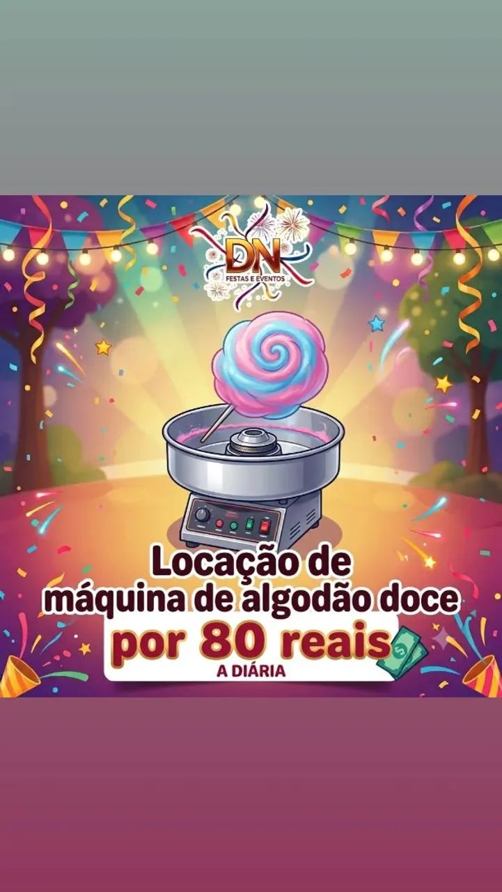 Locação de máquina de algodão doce 