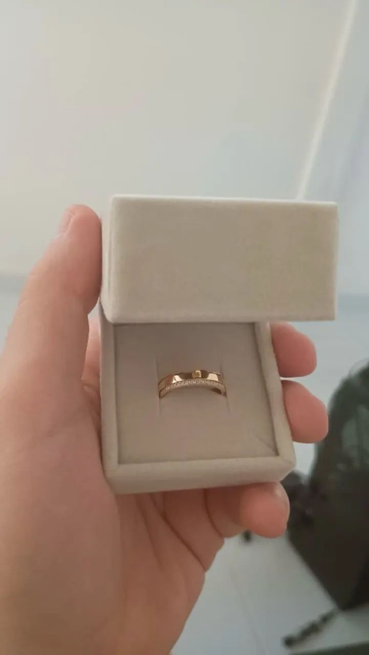 Aliança + aparador OURO 18k 
