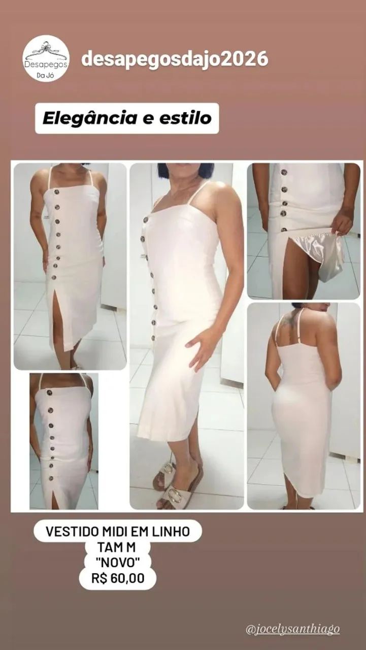 Vestido midi em linho 