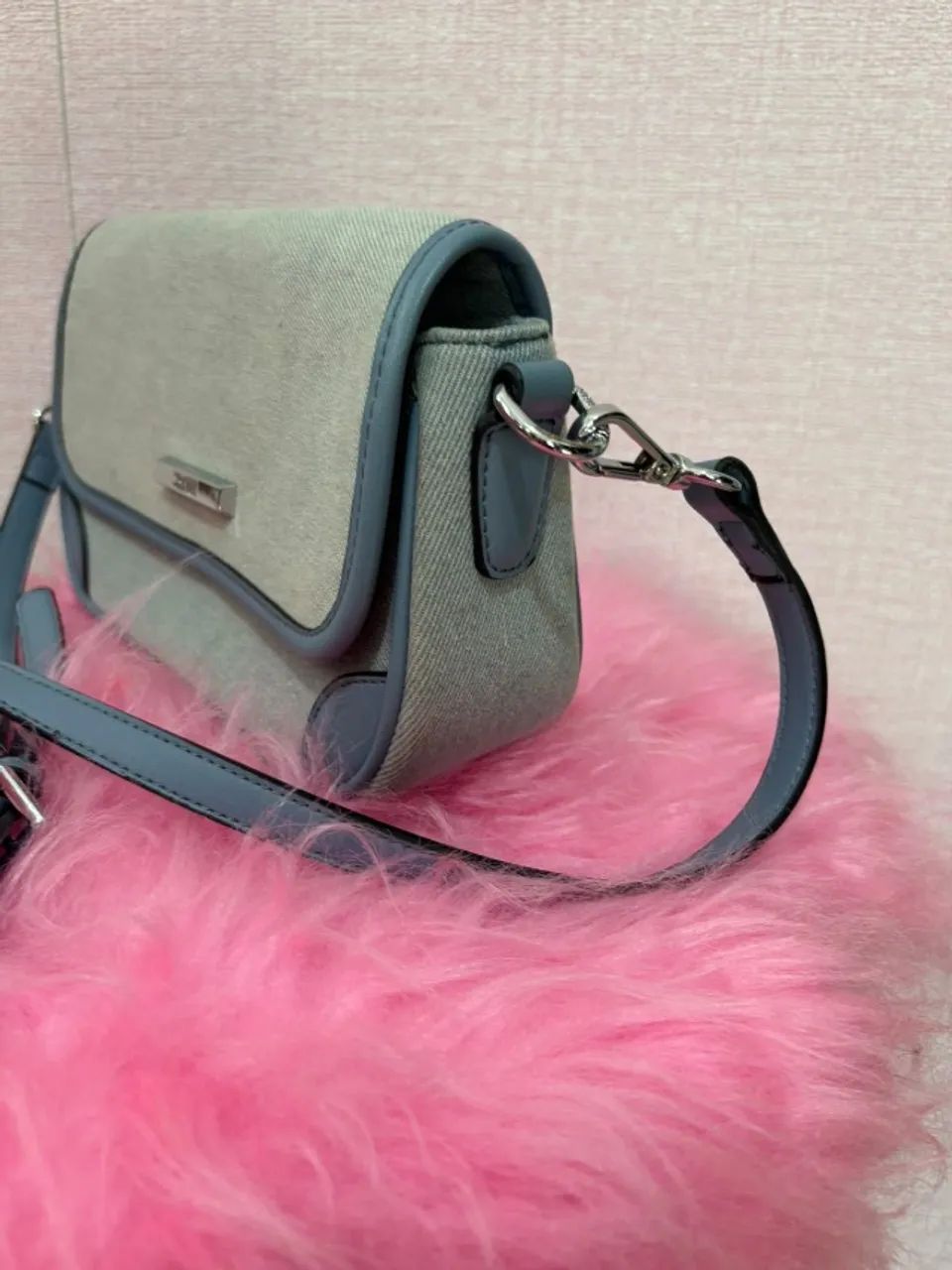 bolsa transversal santa lolla jeans azul - Foto 3