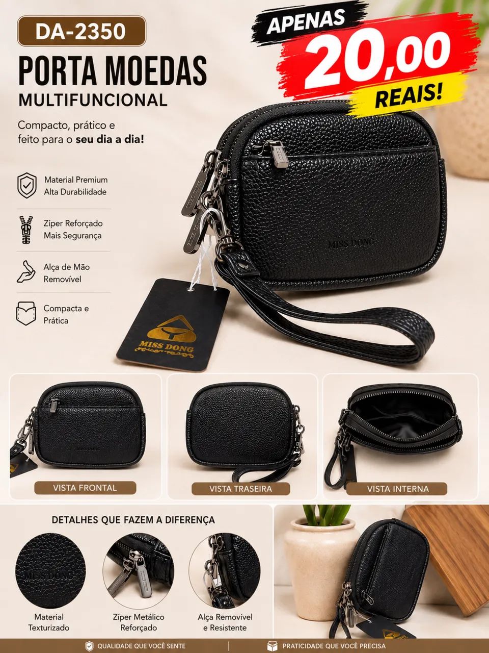 Porta moedas 