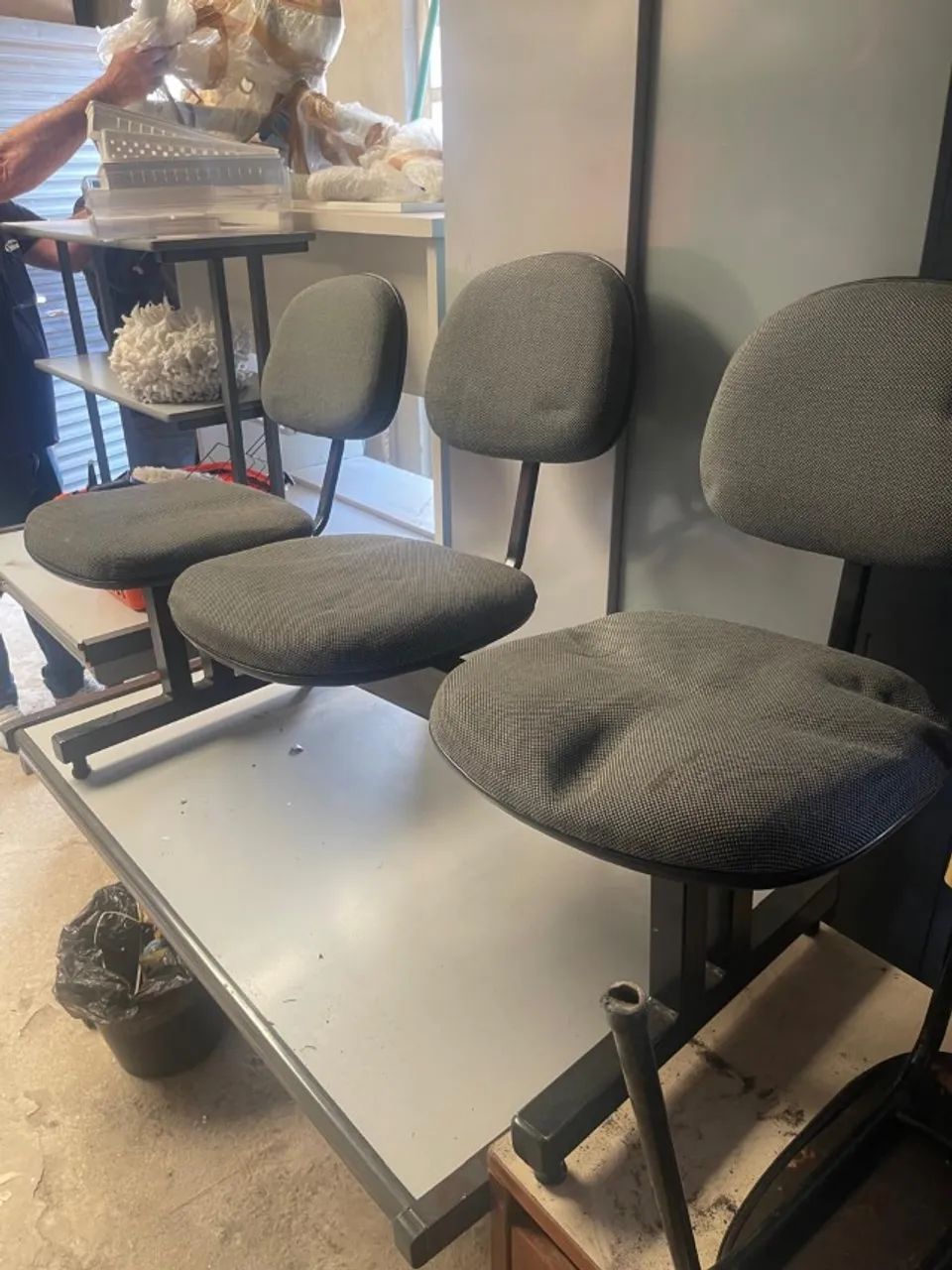 cadeira tripla escritorio 