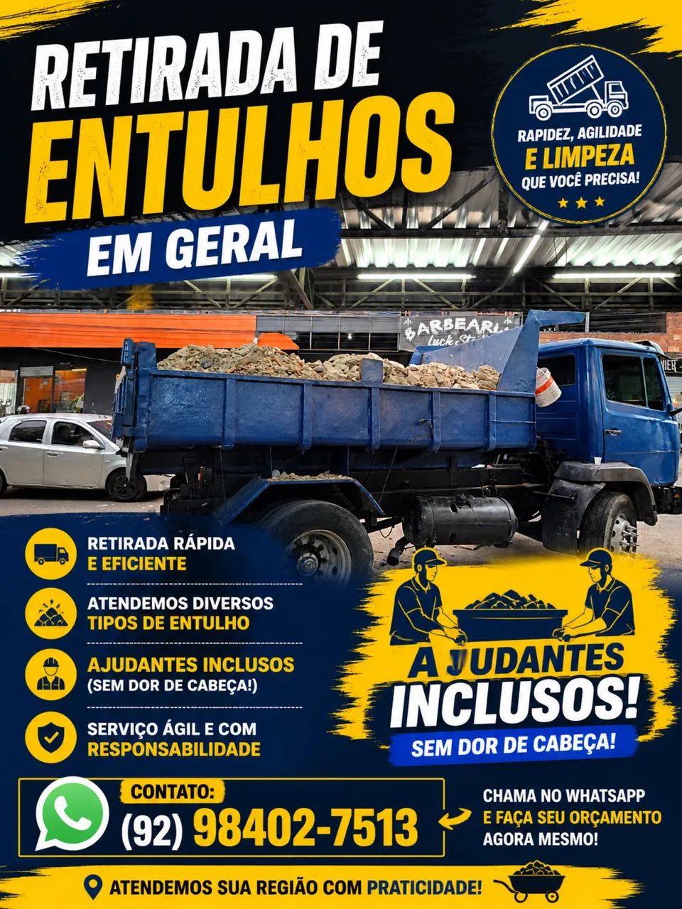 Retirada de entulhos 