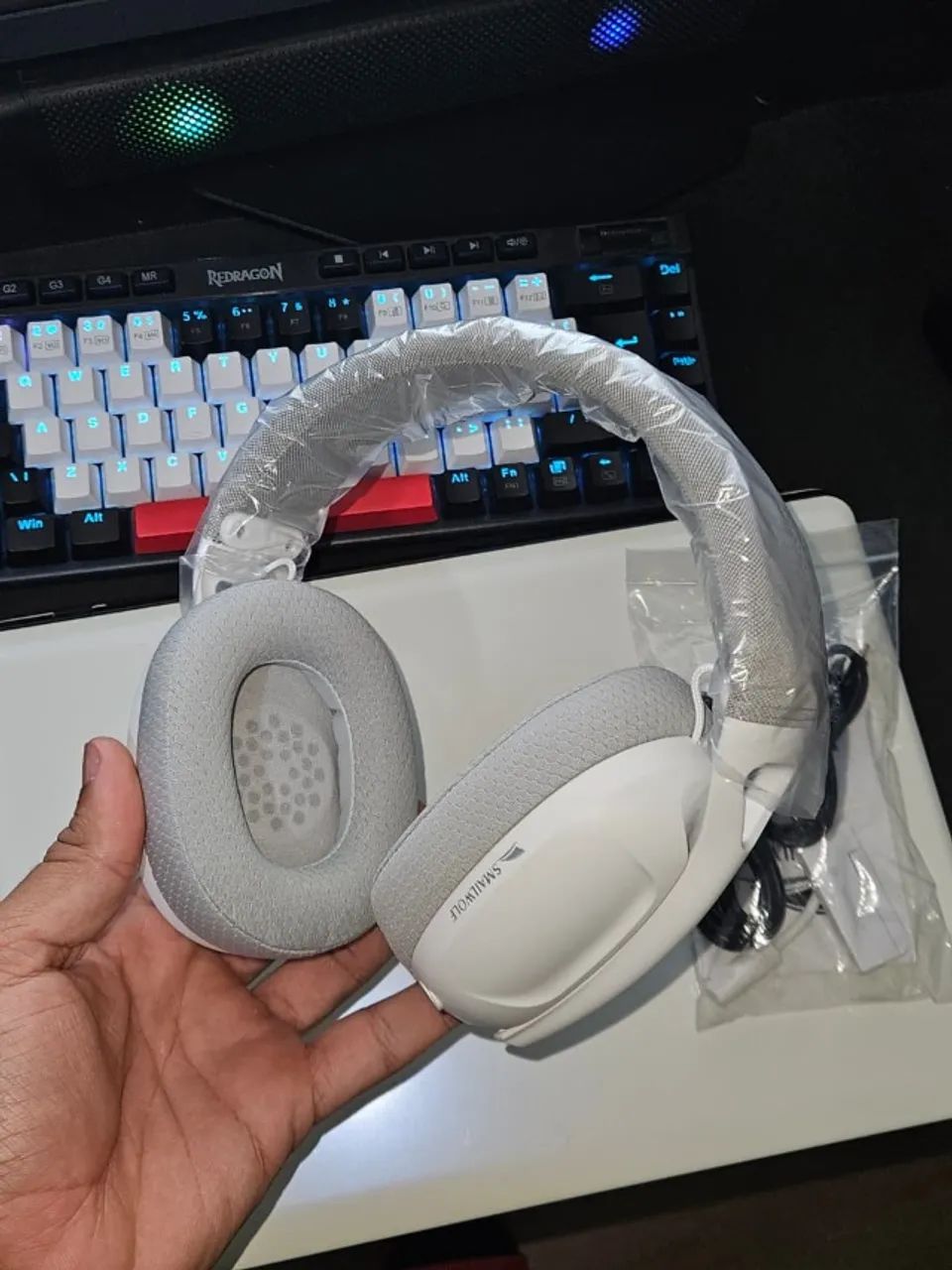 Headset Smailwolf L80 Tri-mode (Branco e preto) - Foto 3