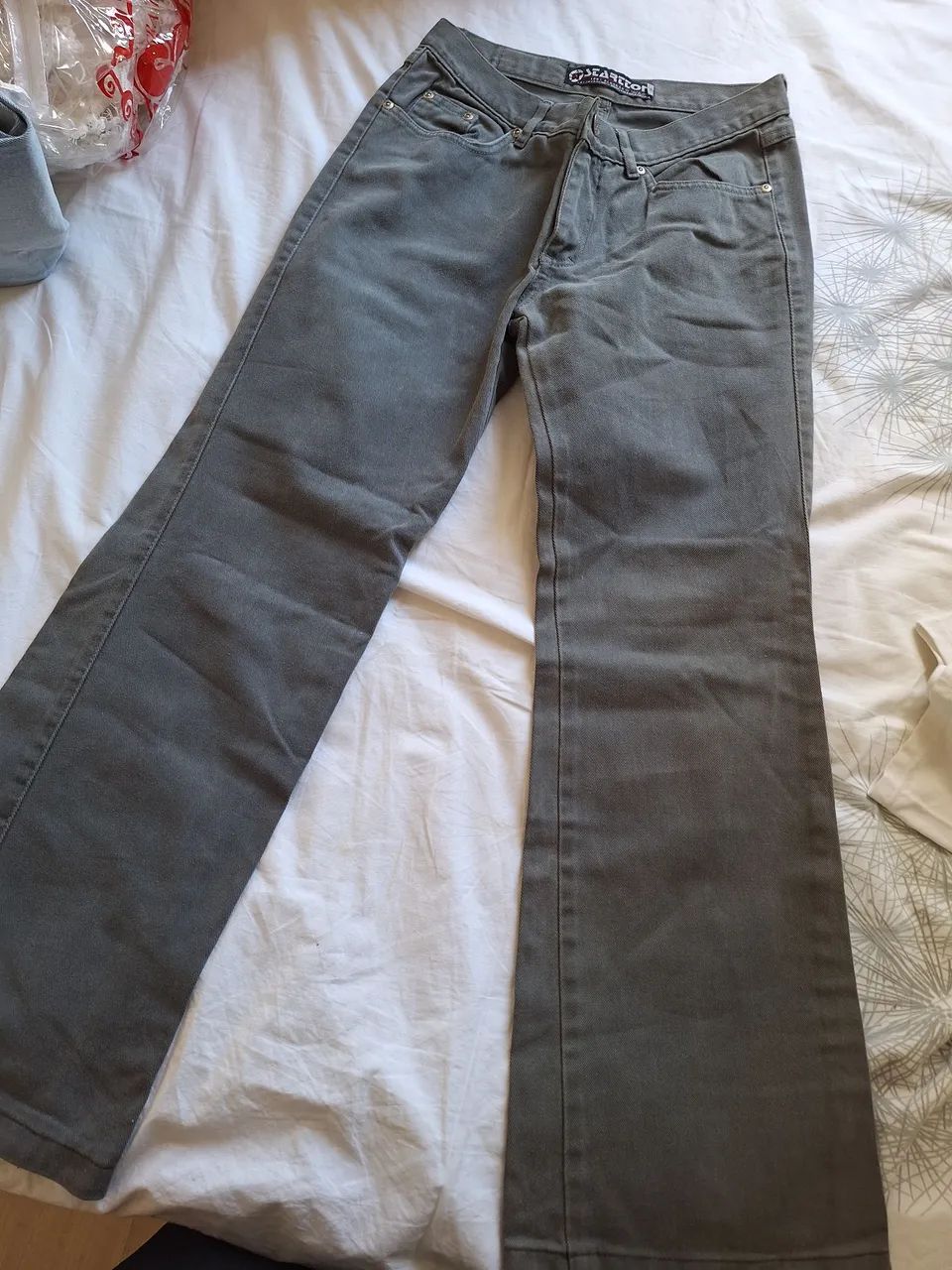Calça jeans wide leg y2k vintage