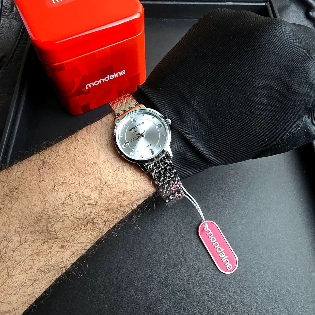 Relógio Mondaine Cristais 32mm prata  - Foto 3