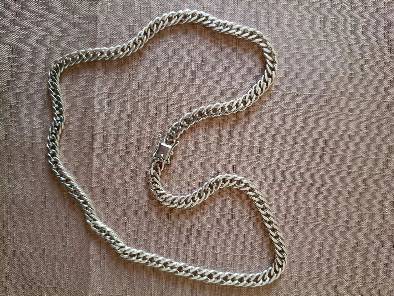Corrente prata 925 grumet duplo 7mm 65cm