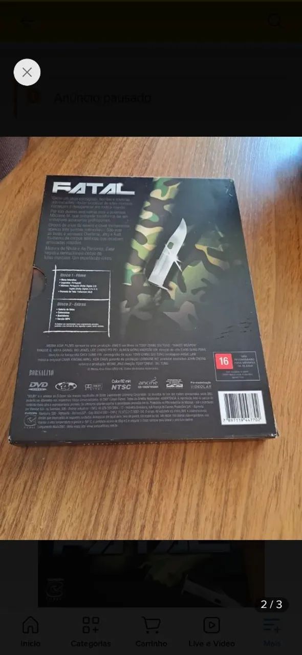 Dvd duplo Fatal usado - Foto 2