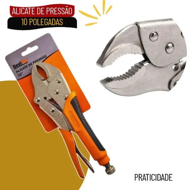Alicate de Pressão 10 Polegadas com Mordente Curvo e Cabo Emborrachado - SFM18