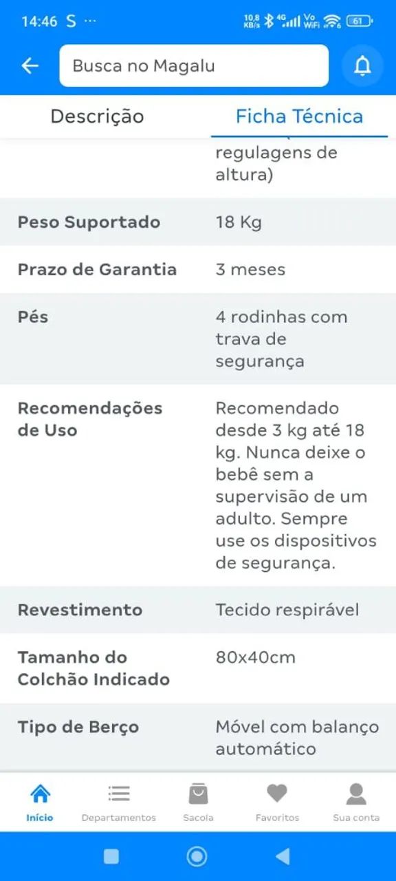 Berço mastela balanço automático tecido respirável  - Foto 5