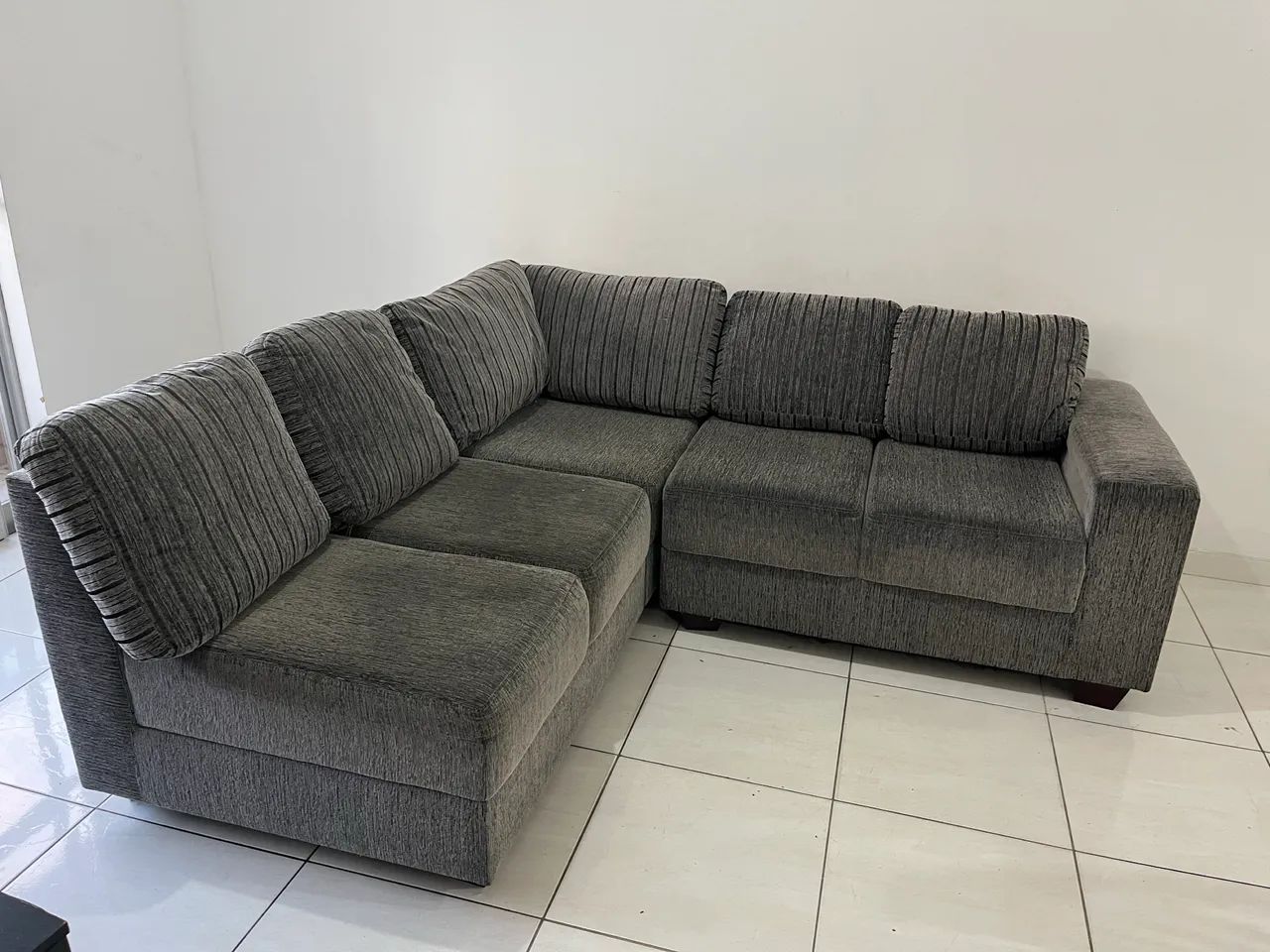 Conjunto sofá cinza modular 3 peças - Foto 3
