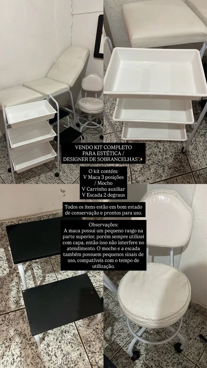Kit maca, mocho, escadinha e carrinho auxiliar - Foto 3