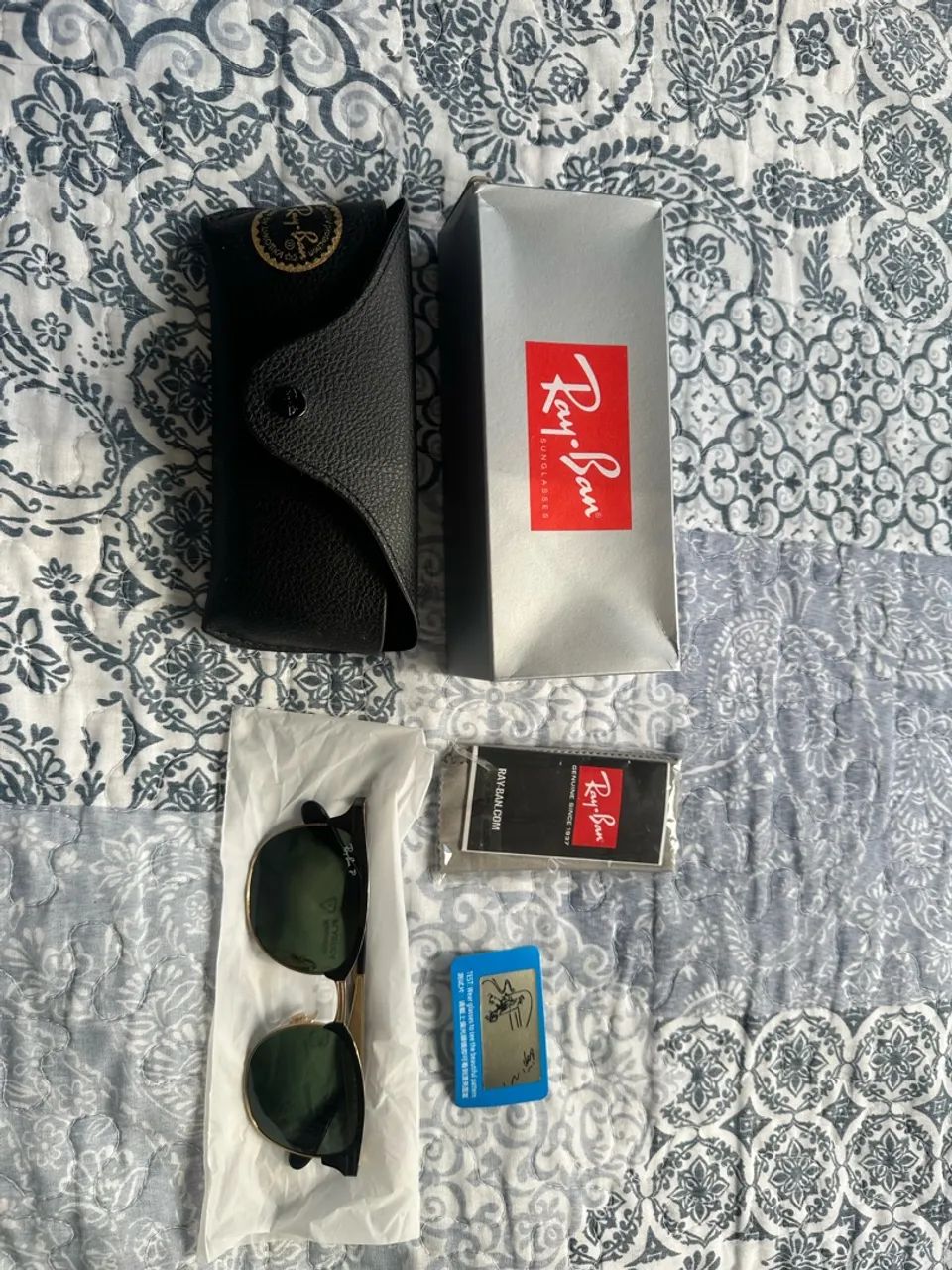Oculos Rayban Preto Polido Com Dourado