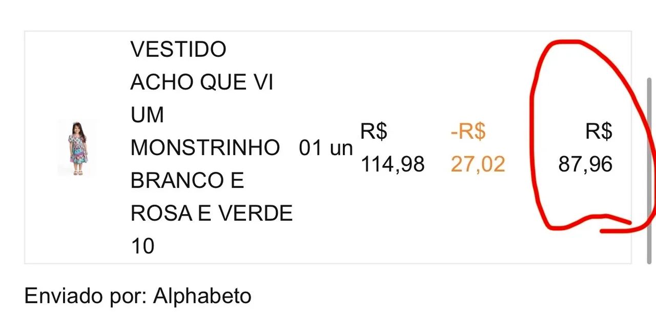 Vestido infantil da marca Alphabeto - Foto 3