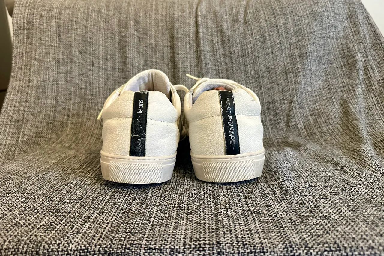 Tênis De Couro Branco Calvin Klein  - Foto 5