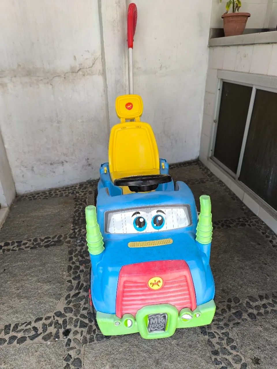 Carrinho De Passeio azul Mk Truck Com Buzina  - Foto 6