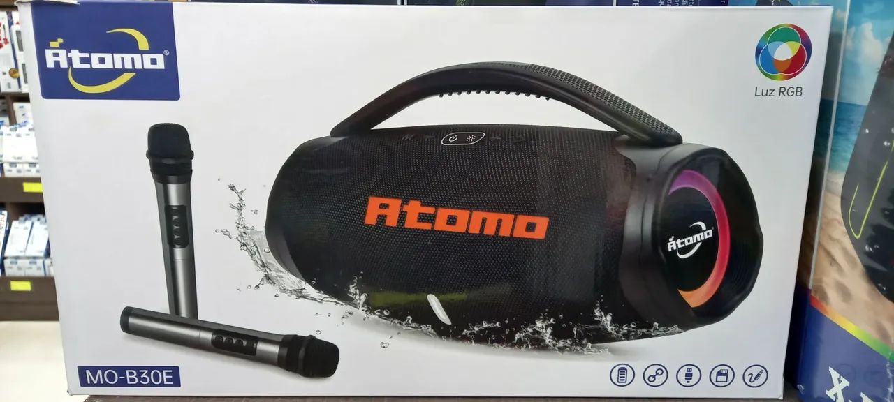 Caixa de som bombox grande átomo 
