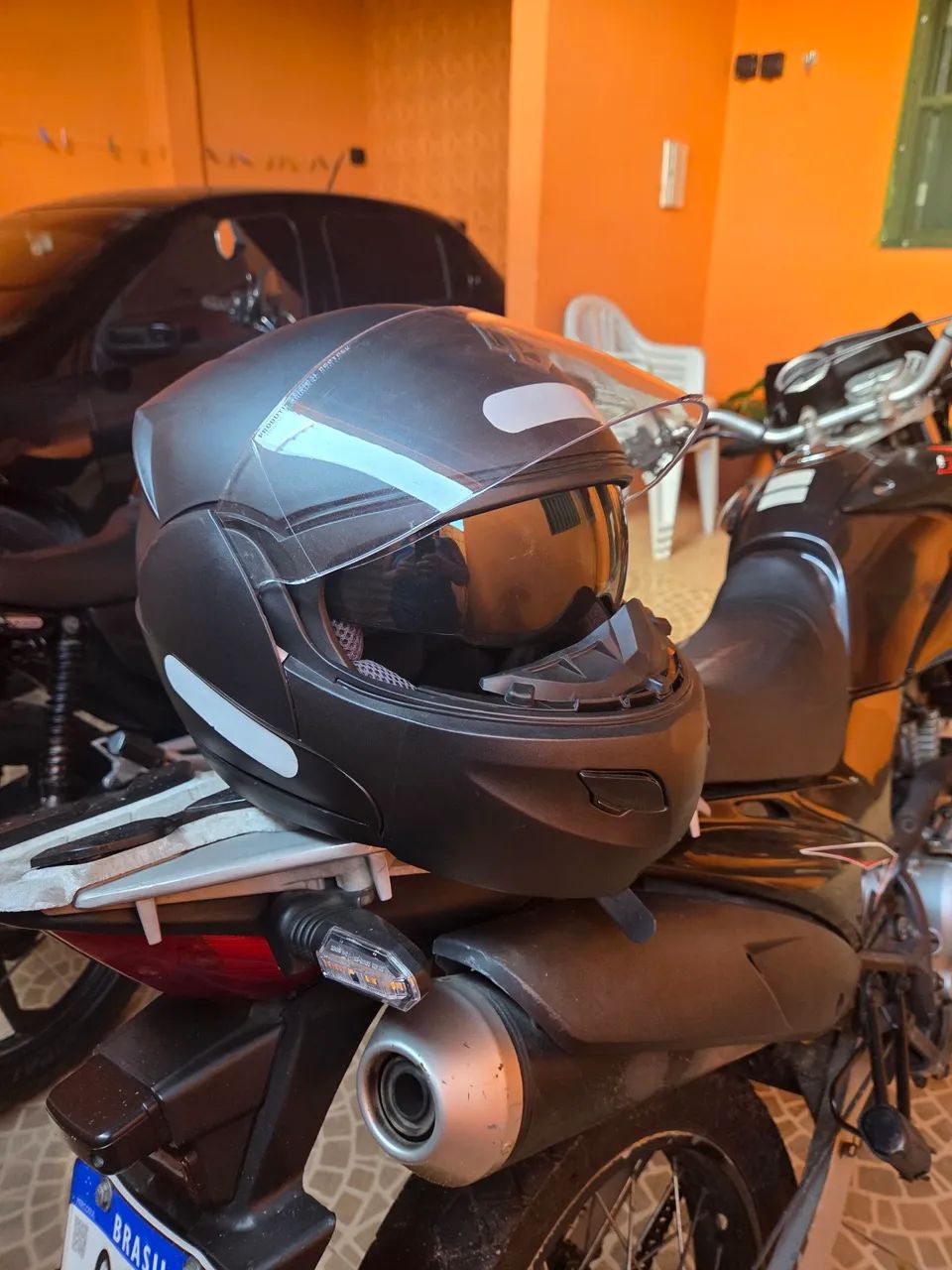 Capacete PRETO Escamoteavel Protork Tam60 - Foto 4