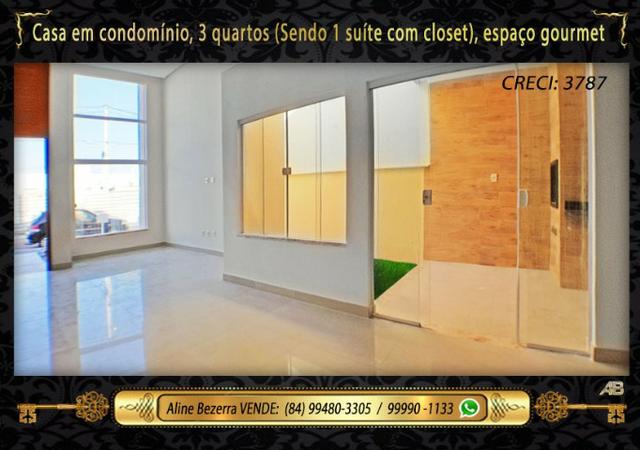 Casa no condomínio central park, suíte com closet, espaço gourmet, sombra confira - Foto 5