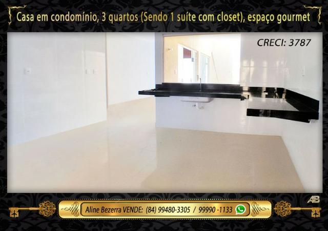 Casa no condomínio central park, suíte com closet, espaço gourmet, sombra confira - Foto 9