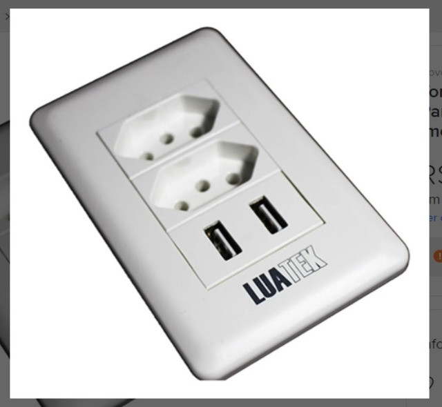 Tomada Fonte Usb De Parede Duo Universal Envio Imediato - Foto 2