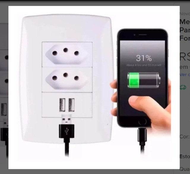 Tomada Fonte Usb De Parede Duo Universal Envio Imediato