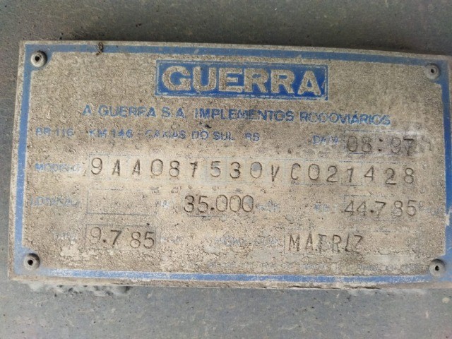 Carreta Baú Sider Guerra para 28 paletes ano 1997  Sem Pneus - Foto 11