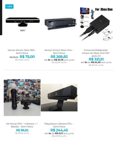 Sensor Kinect Xbox e Câmera PS3/PS4 