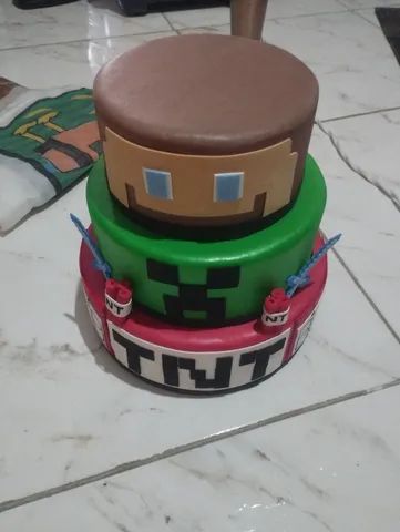 Minecraft Bolo Fake em Eva