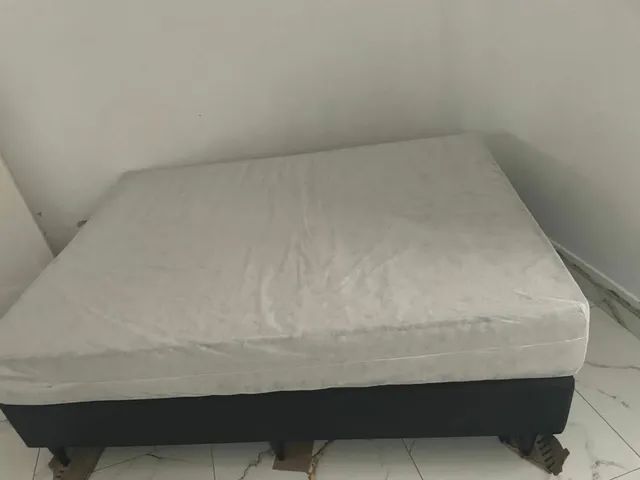 Base Sommier Ortobom Nobuck Black, Incluindo Colchão Ortobom Prata Spring