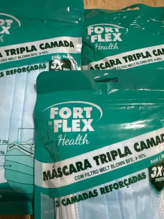 Máscara tripla camada 10 uni por embalagem  - Foto 2